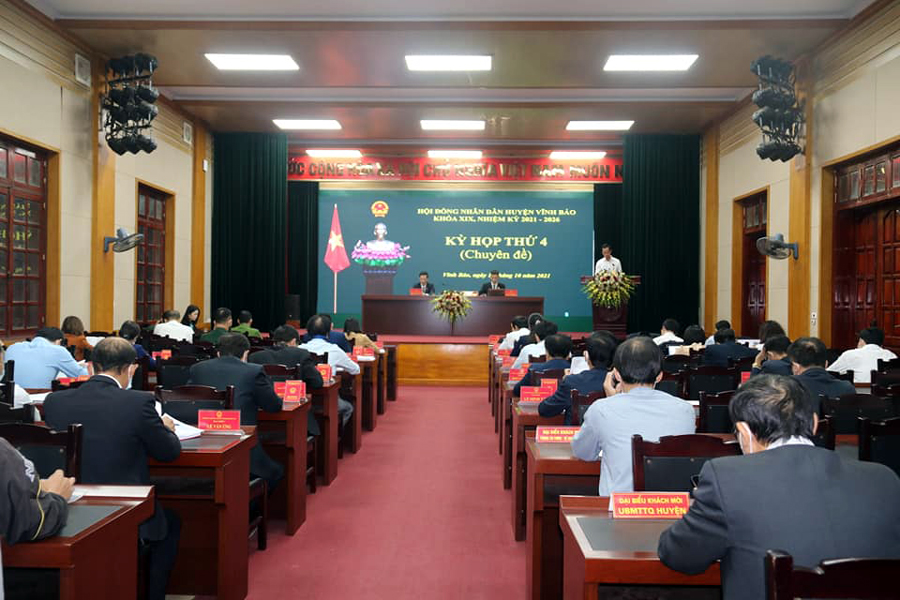Kỳ họp chuyên đề thứ 4 của HĐND huyện Vĩnh Bảo biểu quyết thông qua Nghị quyết phân bổ vấn đầu tư xây dựng xã NTM tại Hòa Bình và Tam Đa 