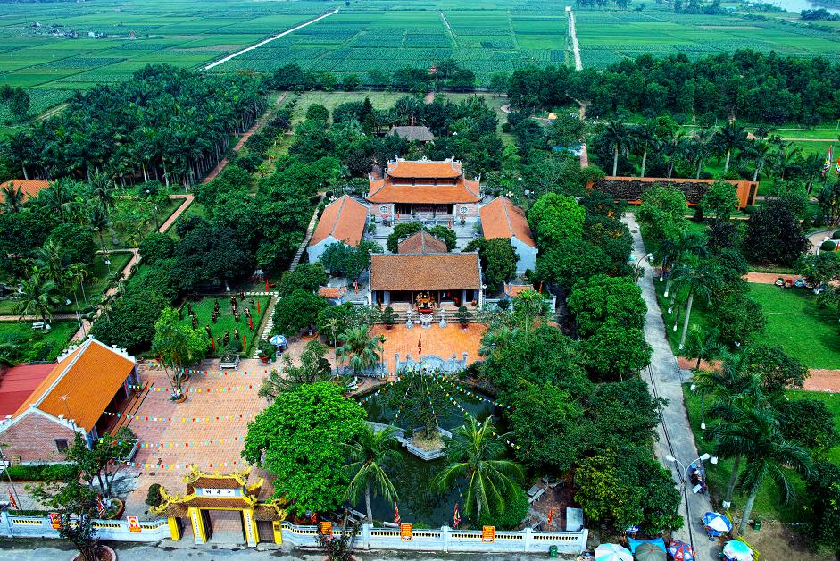 Khu di tích đền thờ Trạng Trình Nguyễn Bỉnh Khiêm bề thế khi nhìn từ trên cao