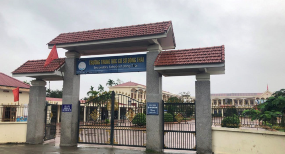 Trường THCS Đồng Thái (An Dương) nơi xảy ra vụ việc