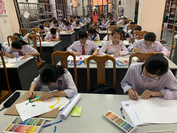 Hoạt động vẽ tranh thiếu nhi trong Ngày Sách và Văn hóa đọc Việt nam 2021 