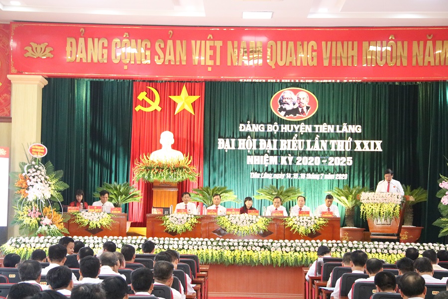 Quang cảnh Đại hội đảng bộ huyện Tiên Lãng, nhiệm kỳ 2020- 2025 
