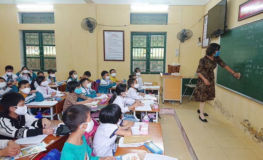 Các trường học trên địa bàn huyện Vĩnh Bảo dạy học đảm bảo công tác phòng chống dịch Covid-19