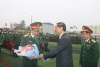 Đồng chí Đỗ Mạnh Hiến- Phó Bí thư Thường trực Thành ủy dự lễ giao nhận quân năm 2024 tại huyện An Dương