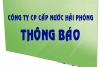 Thông báo về việc ngừng cấp nước tuyến đường cầu Tân Vũ - Lạch Huyện, khu vực ảnh hưởng cấp nước thuộc các xã Nghĩa Lộ, Văn Phong - huyện đảo Cát Hải