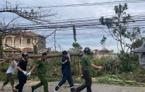 Công an huyện An Lão đồng loạt ra quân khắc phục hậu quả bão số 3