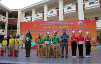 Hơn 1.300 học sinh Trường Tiểu học Nguyễn Thượng Hiền (quận Ngô Quyền) tham gia diễn tập PCCC và CNCH