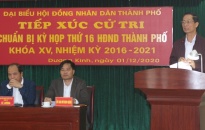 Phó Bí thư Thường trực Thành ủy Đỗ Mạnh Hiến tiếp xúc cử tri tại quận Dương Kinh