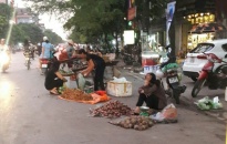 Nhân dân phản ánh: Tình trạng bày bán hoa quả bán tràn xuống lòng đường