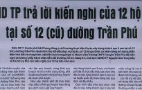 UBND TP trả lời kiến nghị của 12 hộ dân tại số 12 (cũ) đường Trần Phú