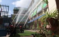 Trường mầm non Đông Hải 1 (quận Hải An) diễn tập phòng cháy chữa cháy