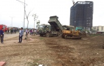 Cưỡng chế thu hồi đất đối với hộ gia đình bà Trần Thị Trà,  phường Vĩnh Niệm