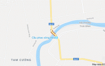 Phân luồng giao thông tạm thời phục vụ khởi công cầu sông Hóa trên QL37  huyện Vĩnh Bảo