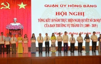 Quận ủy Hồng Bàng tổng kết 10 năm thực hiện Nghị quyết 28 của Thành ủy