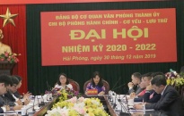 Đại hội điểm Chi bộ Phòng Hành chính – Cơ yếu – Lưu trữ nhiệm kỳ 2020 - 2022