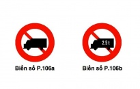 Từ ngày 1/7/2020, biển cấm xe tải chung sẽ không xác định khối lượng chuyên chở