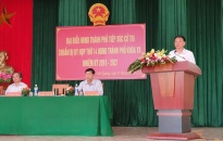 Đồng chí Phạm Văn Hà - Trưởng ban Tổ chức Thành ủy tiếp xúc cử tri tại xã Vinh Quang (Vĩnh Bảo) 
