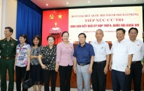 Trưởng đoàn Đại biểu Quốc hội Hải Phòng Nguyễn Thị Nghĩa tiếp xúc cử tri quận Lê Chân