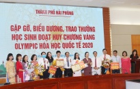 Bí thư Thành ủy Lê Văn Thành biểu dương học sinh đoạt Huy chương Vàng Olympic Hóa học Quốc tế năm 2020