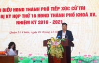 Đồng chí Lê Trung Kiên – Trưởng ban Ban Quản lý Khu kinh tế Hải Phòng tiếp xúc cử tri tại Quận ủy Lê Chân