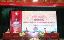 Chủ tịch Quốc hội Vương Đình Huệ tiếp xúc cử tri, vận động bầu cử tại huyện Tiên Lãng
