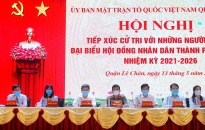 Các ứng cử viên đại biểu HĐND thành phố tiếp xúc cử tri tại quận Lê Chân