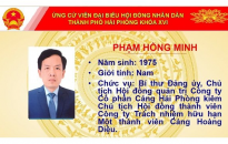 Chương trình hành động của đồng chí Phạm Hồng Minh, Bí thư Đảng ủy, Chủ tịch Hội đồng quản trị Công ty cổ phần Cảng Hải Phòng, ứng cử viên đại biểu HĐND thành phố khóa XVI, Đơn vị bầu cử số 6