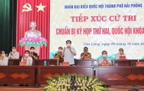 Đồng chí Vương Đình Huệ - Chủ tịch Quốc hội tiếp xúc cử tri huyện Tiên Lãng