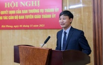 Nhân sự mới:  Đồng chí Nguyễn Văn Hiểu giữ chức Phó Trưởng Ban Tuyên giáo Thành ủy