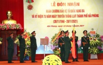 Lễ đón nhận Huân chương Bảo vệ Tổ quốc hạng Ba và Kỷ niệm 75 năm Ngày truyền thống lực lượng vũ trang thành phố
