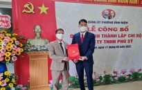 Thành lập Chi bộ Công ty TNHH Phú Sỹ thuộc  Đảng bộ phường Vĩnh Niệm, Lê Chân