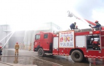 Diễn tập phương án chữa cháy và cứu nạn, cứu hộ tại Khu công nghiệp Nam Cầu Kiền
