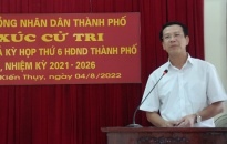 Đại biểu HĐND thành phố tiếp xúc cử tri huyện Kiến Thụy 