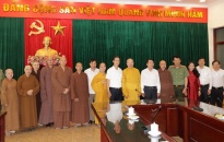 Phó Bí thư thường trực Thành ủy Đỗ Mạnh Hiến tiếp đoàn Giáo hội Phật giáo Việt Nam thành phố