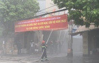 Diễn tập phương án phòng cháy chữa cháy và cứu nạn cứu hộ tại chợ Đồng Quốc Bình (Ngô Quyền)