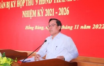 Đồng chí Lê Ngọc Trữ, Ủy viên BTV Thành ủy, Bí thư Quận ủy Hồng Bàng tiếp xúc cử tri quận Hồng Bàng