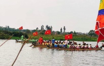 UBND xã An Hòa (huyện An Dương) tổ chức chung kết hội Bơi trải đền, chùa Ngọ Dương trên sông Cổ Bồng