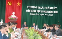 Thường trực Thành ủy làm việc với Ban Chấp hành Đảng bộ quận Dương Kinh 