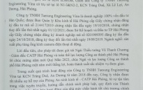 Thư cảm ơn Phòng An ninh kinh tế của Công ty TNHH Taesung Engineering Vina