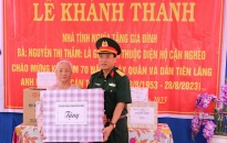 Ban CHQS huyện Tiên Lãng: Khánh thành “Nhà tình nghĩa Quân - Dân” tặng gia đình hộ cận nghèo