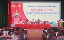 Chủ tịch Quốc hội Vương Đình Huệ tiếp xúc cử tri huyện Vĩnh Bảo 