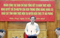 Đoàn công tác Ban chỉ đạo tổng kết 10 năm thực hiện Nghị quyết số 29-NQ/TW khảo sát tình hình thực hiện tại huyện Kiến Thụy