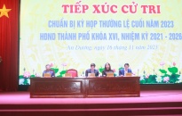  Đồng chí Lê Anh Quân, Phó Chủ tịch Thường trực UBND thành phố  tiếp xúc cử tri huyện An Dương