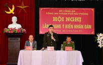  CATP lắng nghe ý kiến Nhân dân về lực lượng công an tại xã Hồng Phong (An Dương)
