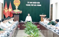 Chủ tịch UBND thành phố nghe báo cáo kết quả thực hiện Thông báo kết luận của UBND thành phố về công tác quản lý đất đai tại quận Đồ Sơn và huyện Cát Hải