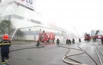 Diễn tập thành công phương án chữa cháy và cứu nạn, cứu hộ tại Công ty TNHH LG Electronics Việt Nam Hải Phòng