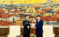 Phó Chủ tịch UBND thành phố Hoàng Minh Cường tiếp xã giao Đoàn tàu huấn luyện của Lực lượng Tự vệ trên biển Nhật Bản
