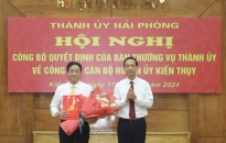 Đồng chí Lưu Văn Thụy giữ chức vụ Phó Bí thư Huyện ủy Kiến Thụy nhiệm kỳ 2020 - 2025