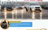 Thông tin an toàn giao thông ngày 10/6/2024: Một số lưu ý khi lái xe trời mưa ngập