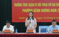 Thường trực Quận ủy Lê Chân đối thoại với đại biểu nhân dân phường Kênh Dương