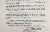 Trường THPT Nam Triệu gửi thư cảm ơn Phòng Cảnh sát ĐTTP về ma túy